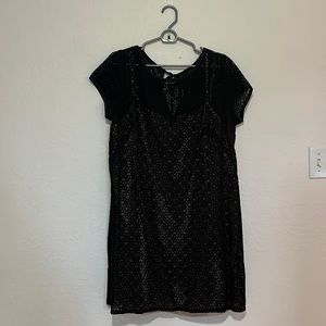 Ann Taylor LOFT - Black laced dress with a nude slip - Size 14